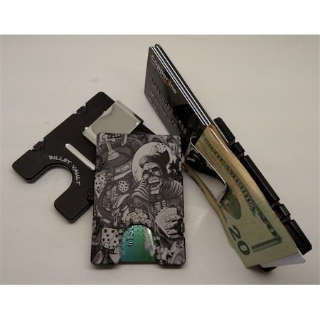 Helm Helm Gambler Skull RFID Protected Aluminum Wallet & Credit Card Holder; Black BV-WA-GAMBSKUL-B